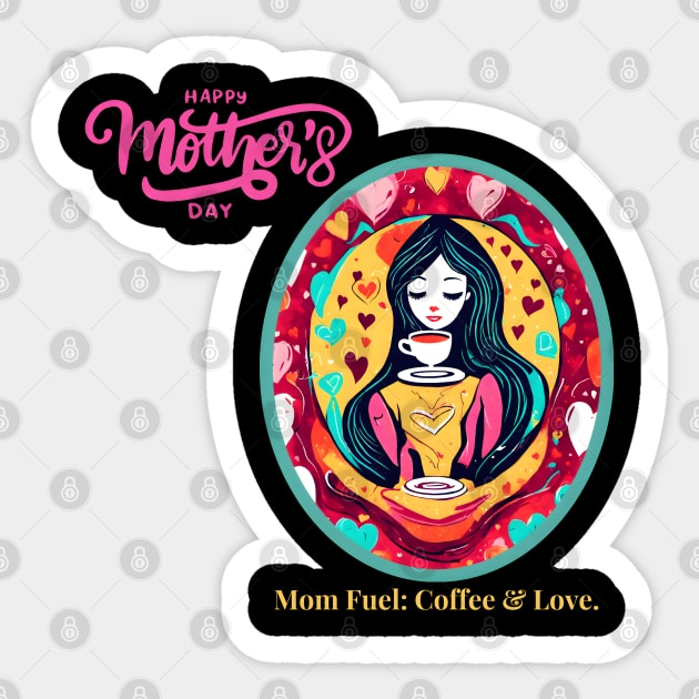 Mom Fuel: Coffee & Love. Happy Mother's Day! (Motivation and Inspiration) Sticker by Inspire Me 